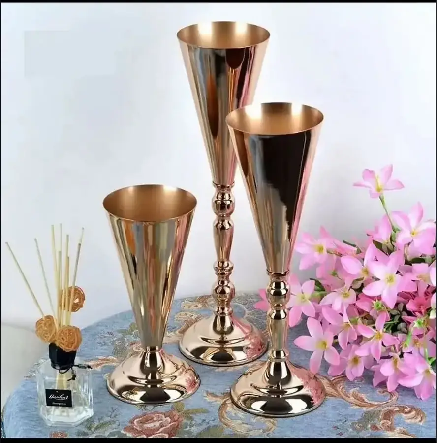 Gold Trumpet Vases