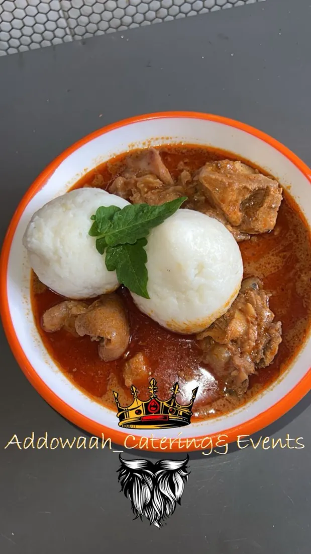 Rice Balls and Palmnut Soup